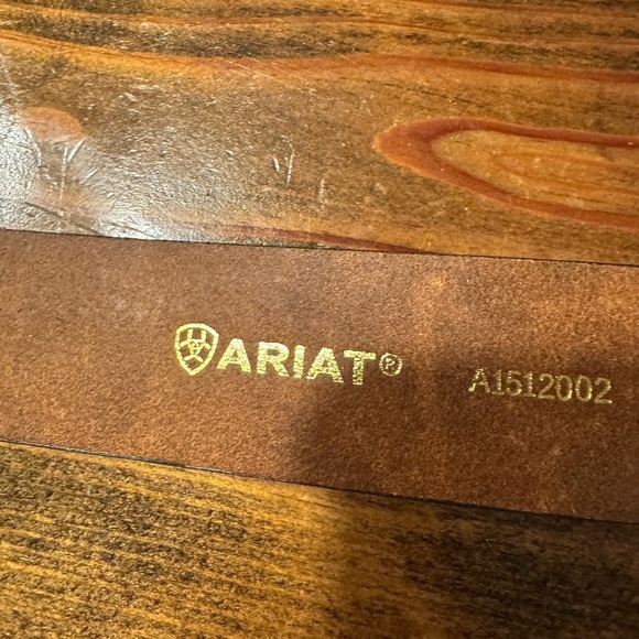 ARIAT BROWN LEATHER BELT WITH FAUX TURQUOISE SILVER BUCKLE  Size L NWOT - Picture 6 of 10